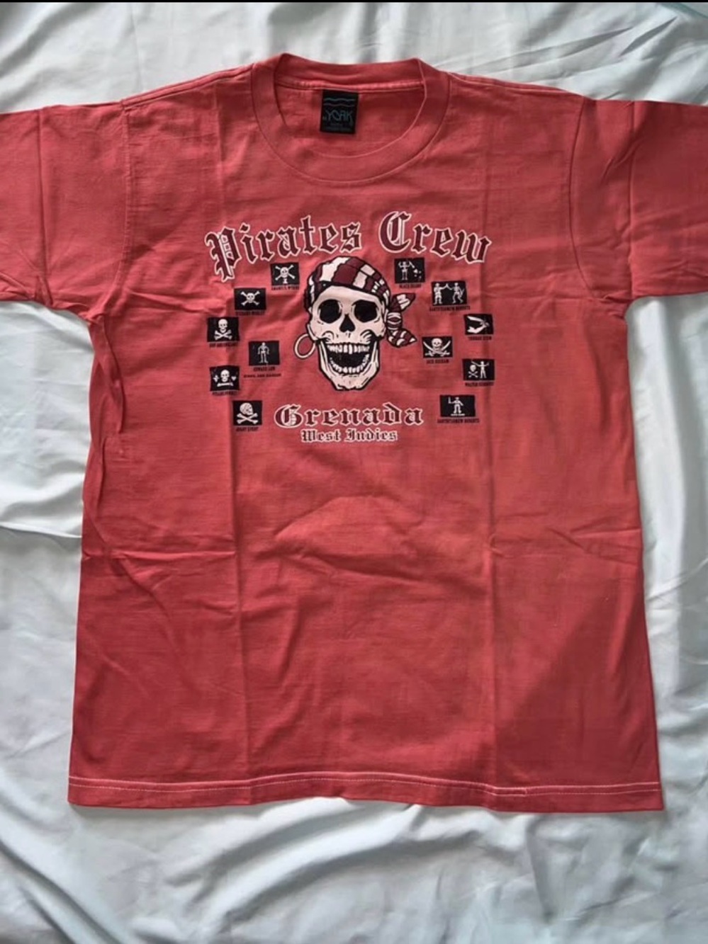 Pirates Crew Grenada Skull Graphic Tee - Red